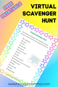 Free Kid's Virtual Scavenger Hunt Printable - Bloggy Momma