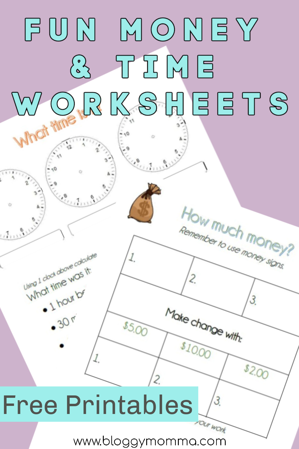 fun money time skills worksheets bloggy momma