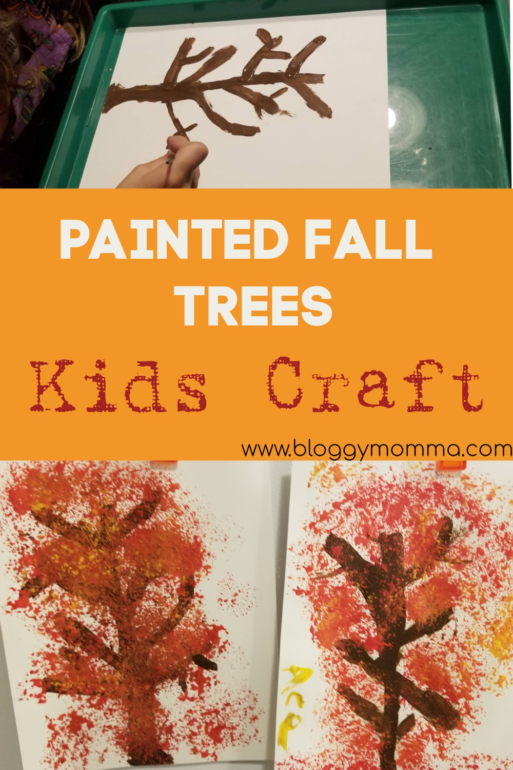 Painted Fall Trees - Kids Craft - Bloggy Momma Holidays & Activities