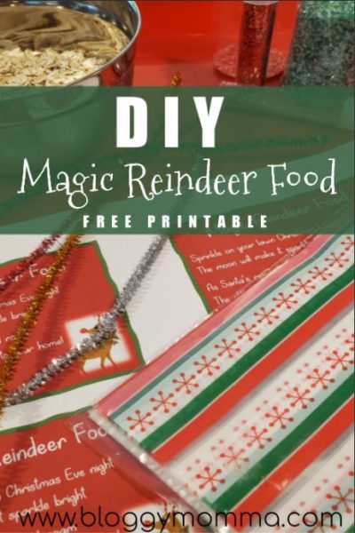 DIY MAGIC REINDEER FOOD - PRINTABLE - FREE Printable - Bloggy Momma